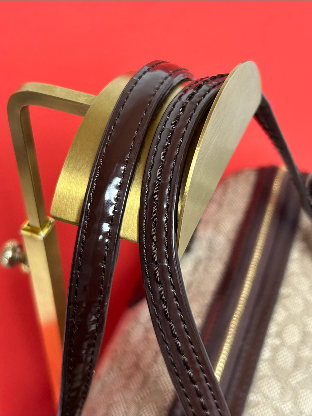 Coach Poppy Oxford Mini “c” Canvas Satchel in Khaki/Brown Approx. 12 x 9.5 x 4 - Picture 9 of 17